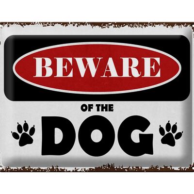 Blechschild Spruch 40x30cm beware of the dog Vorsicht Hund