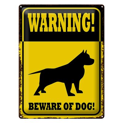 Cartel de chapa que dice perro 30x40 cm Advertencia, cuidado con el perro