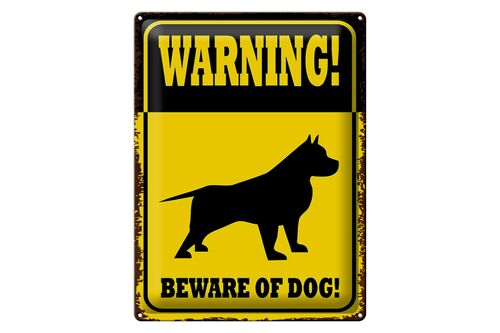 Blechschild Spruch 30x40cm Hund Warning beware of dog