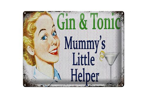 Blechschild Spruch 40x30cm Gin Tonic Mummy´s little helper