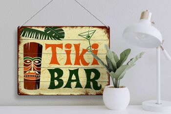 Plaque en tôle disant 40x30cm TIKI Bar Cocktail 3