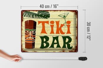 Plaque en tôle disant 40x30cm TIKI Bar Cocktail 4