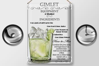 Plaque en tôle 30x40cm Gimlet Equipment ingrédients 2