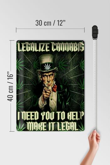 Panneau en étain disant 30x40cm légalisez le cannabis, besoin de votre aide 4
