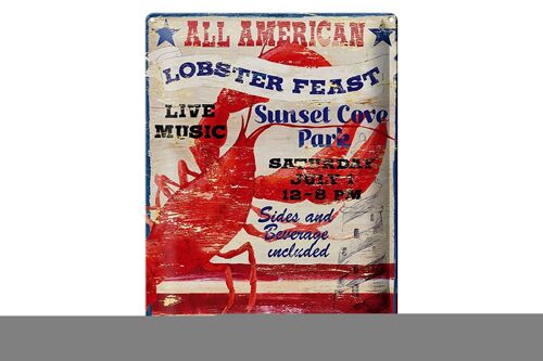 Blechschild Spruch 30x40cm all american lobster feast music