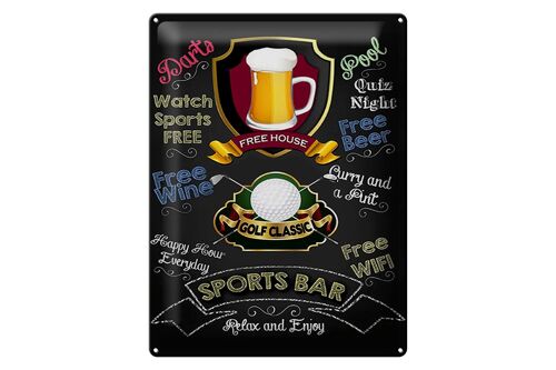 Blechschild Spruch 30x40cm sports bar Golf relax and enjoy