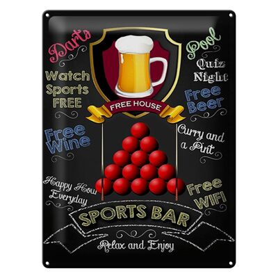 Blechschild Spruch 30x40cm sports bar Free WIFI free Beer