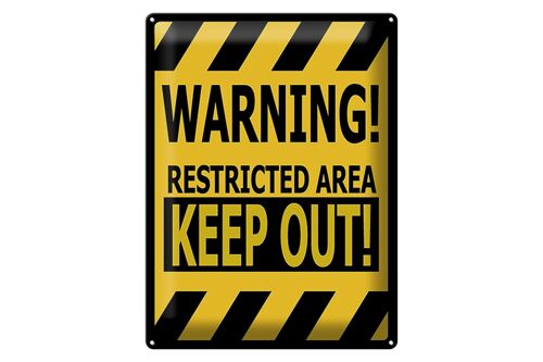 Blechschild Spruch 30x40cm warning restricted area keep out