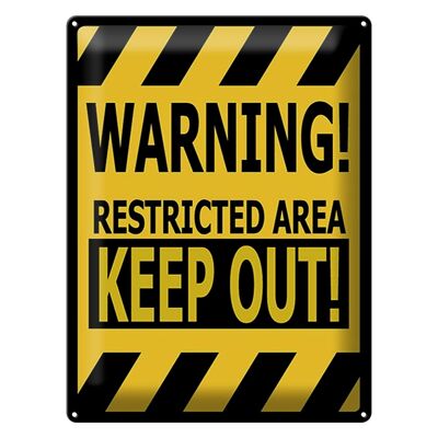 Blechschild Spruch 30x40cm warning restricted area keep out