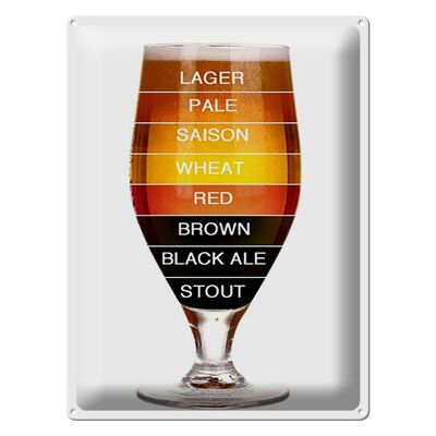 Targa in metallo con scritta 30x40 cm birra bicchiere di birra lager pale season