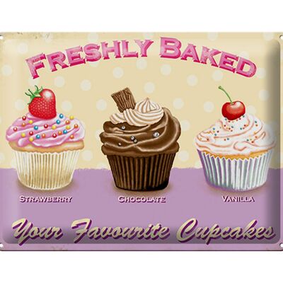 Tin sign saying 40x30cm baked your favourite cupcakes