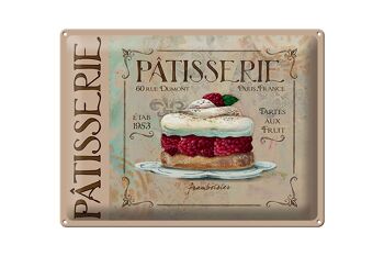 Plaque en tôle disant 40x30cm Pâtisserie Paris Tartes Cake 1