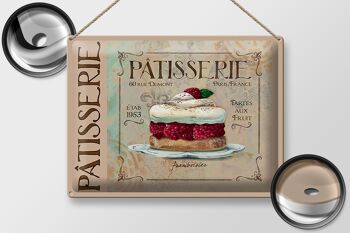 Plaque en tôle disant 40x30cm Pâtisserie Paris Tartes Cake 2