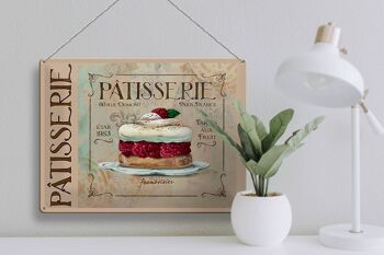 Plaque en tôle disant 40x30cm Pâtisserie Paris Tartes Cake 3