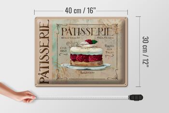 Plaque en tôle disant 40x30cm Pâtisserie Paris Tartes Cake 4