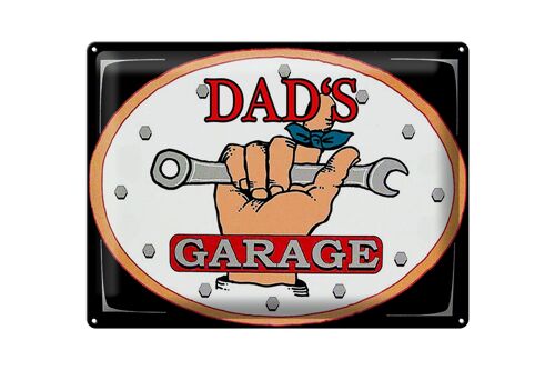 Blechschild Spruch 40x30cm dad´s Garage Papas Werkstatt