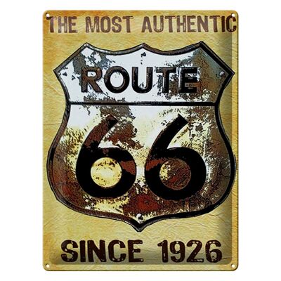 Targa in metallo retrò 30x40 cm Stemma Route 66 dal 1926 USA
