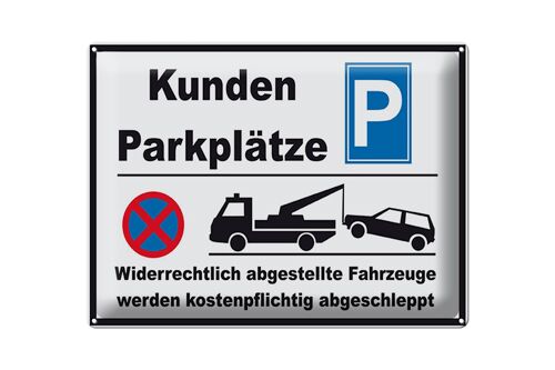 Blechschild Parken 40x30cm Parkplatz Kunden widerrechtlich