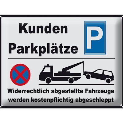 Blechschild Parken 40x30cm Parkplatz Kunden widerrechtlich
