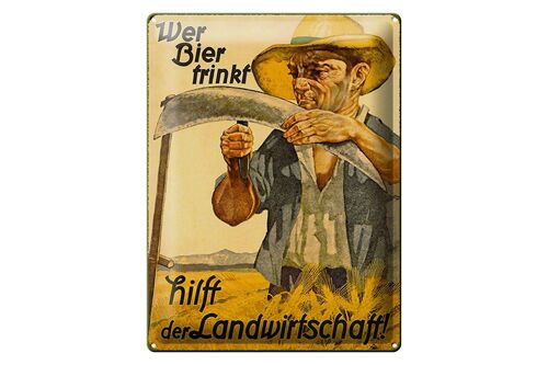 Blechschild Spruch 30x40cm wer Bier trinkt Landwirtschaft