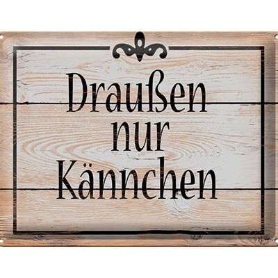 Blechschild Spruch 40x30cm draußen nur Kännchen Kaffee Tee