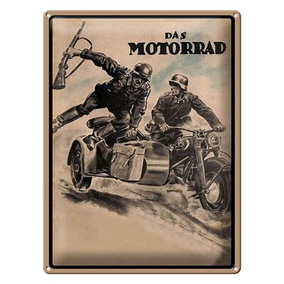 Blechschild Retro 30x40cm das Motorrad Soldaten