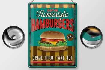 Plaque en étain alimentaire 30x40cm, hamburgers, profitez de notre style maison 2
