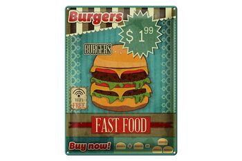 Plaque en tôle alimentaire 30x40cm fast food Burgers acheter maintenant wifi 1