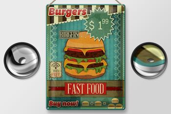 Plaque en tôle alimentaire 30x40cm fast food Burgers acheter maintenant wifi 2
