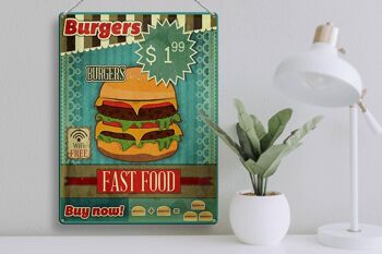 Plaque en tôle alimentaire 30x40cm fast food Burgers acheter maintenant wifi 3