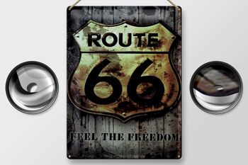 Plaque en tôle rétro 30x40cm route 66, sens la liberté 2