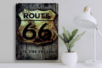 Plaque en tôle rétro 30x40cm route 66, sens la liberté 3