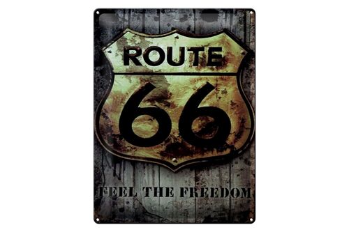 Blechschild Retro 30x40cm route 66 feel the freedom