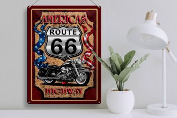 Plaque en tôle moto 30x40cm Amériques Route 66 autoroute 3