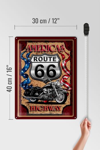 Plaque en tôle moto 30x40cm Amériques Route 66 autoroute 4