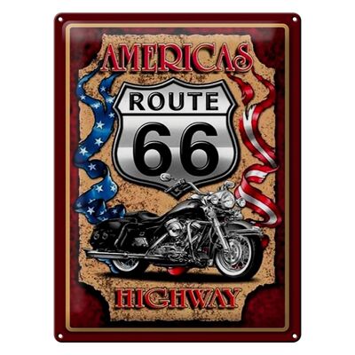 Metal sign motorcycle 30x40cm Americas Route 66 highway