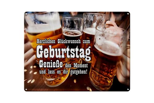 Blechschild Spruch 40x30cm Glückwunsch zum Geburtstag Bier