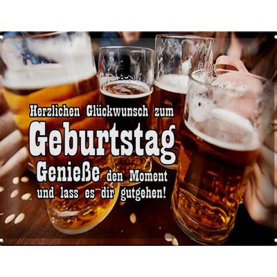 Blechschild Spruch 40x30cm Glückwunsch zum Geburtstag Bier