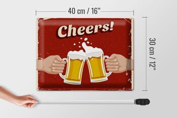 Plaque en tôle 40x30cm Bière Cheers bière 4