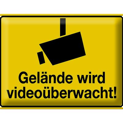 Blechschild Spruch 40x30cm Gelände wird videoüberwacht