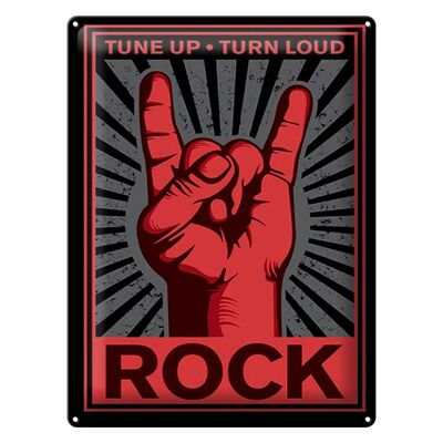 Metal sign Rock 30x40cm tune Up turn loud