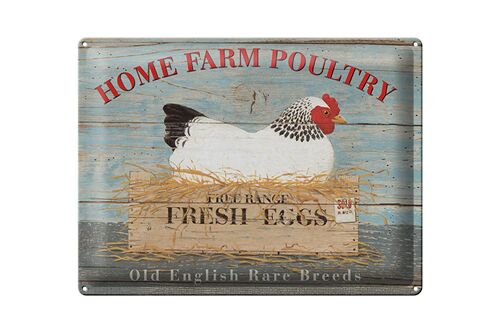 Blechschild Spruch 40x30cm Home farm poultry fresh eggs