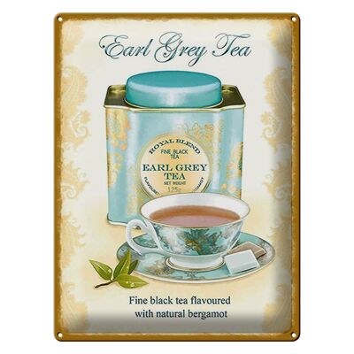 Blechschild Tee 30x40cm Earl grey Tea black tea bergamot