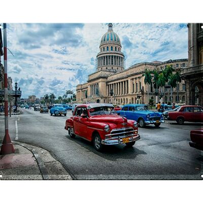 Plaque en tôle voiture 40x30cm voiture vintage Cuba Havane cadeau