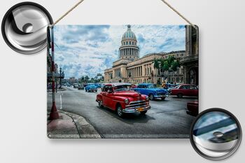Plaque en tôle voiture 40x30cm voiture vintage Cuba Havane cadeau 2