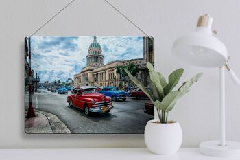 Plaque en tôle voiture 40x30cm voiture vintage Cuba Havane cadeau 3