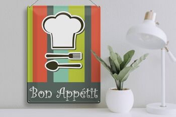 Plaque en tôle alimentaire 30x40cm bon appétit restaurant 3