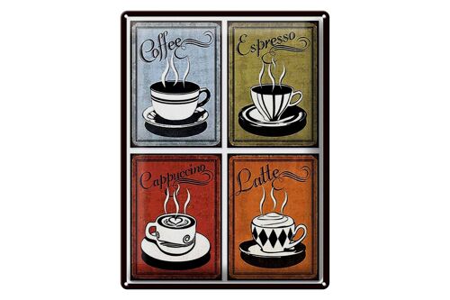 Blechschild Kaffee 30x40cm Coffee Espresso Cappuccino Latte