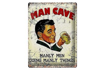 Signe en étain rétro 30x40cm, grotte pour homme, hommes virils, choses viriles 1