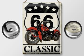 Plaque en tôle rétro 30x40cm moto classique 66 5 étoiles 2